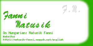 fanni matusik business card